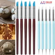 10 x Silicone Polymer Clay Sculpting Tool Pen Rubber Tip Color Shaping Wipe