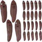 24Pcs Finger Slingshot Toys Fart Flying Fake Poo Slingshot with Funny Expressions Stretchy Rubber Spoof Poo Toy for Kids Adults Flying Game and Party Favor