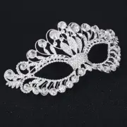 OULII Rhinestone Masquerade Eye Mask Silver color Bridal Wedding Mask ~NEW~