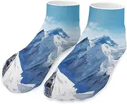 [QMNVBDS] Snow Mountain Scenery Socks Ankle Length Socks Casual Short Socks for Women Men Low Cut Sports Socks Running Socks No Show Socks Ankle Socks Athletic Socks Workout Socks, Style, One Size