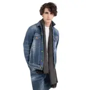 Replay Mens 12oz Denim Jacket Button Front - Medium Blue