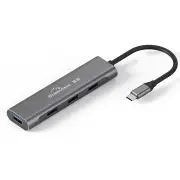 HC401 4-in-1 Type-C to 4 Port USB 3.0 SD TF Card Reader Data Hub High Speed USB Support 5 Gbps