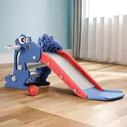 KEEZI Kids Slide Set Basketball Hoop Outdoor Playground Toy Dragon 90Cm Blue