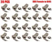 20x Pack DB9 Female to RJ45 Modular Extender Converter 8P8C Adapter Connector