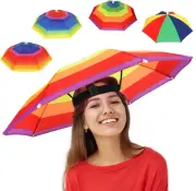 Arcimatto 4 Pack Umbrella Hat with Elastic Band, Fun Colorful Party Hats, Han...