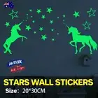 Unicorn Glow In The Dark Stars Wall Stickers Kids Bedroom Decals DIY Decor AU