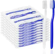 Gisdo 30 pcs Prepasted Disposable Toothbrushes Bulk Individually Wrapped Pre Pasted Soft Bristle Tooth Brush Set Travel Toothbrushes for Homeless Gift Hotel Camping Travel