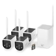 Swann MaxRanger4K Solar Security System with Longest Range Wireless and 64GB SD Card 4 Pack
