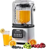 VEVOR Professional Blender with Shield, Commercial Countertop Blenders, 2L Jar Blender Combo, Stainless Steel 9 Speed & 5 Functions Blender, for Shakes, Smoothies, Peree, and Crush Ice, White