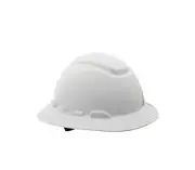 White Full-Brim Non-Vented Hard Hat with Ratchet Adjustment | Model CHH-FB-R-W6