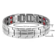 Magnetic Titanium SILVER Bracelet With 3000 GAUSS+ Magnets