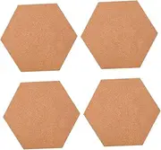 4pcs Wall Background Message Board Hexagon Wooden Cork
