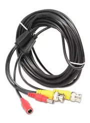 25 Feet Black Pre-Made Power Video CCTV BNC Cable for Security Camera System