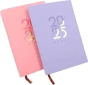 DOITOOL 2pcs Academic Planner Portable Note Book Multi Function Organizer for Daily Writing Scheduling Note Taking Office Home Accessory