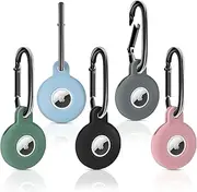 5 Packs Air tag Holder, [Anti-Lost] Airtag Case with Silicone Protective Cover, AirTags Keychain with Key Ring, Airtag Accessories for Keys, Backpacks, The Valuables and More. (Multiple Colors-01)
