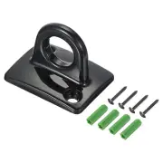 Metal Circle Hook, Stainless Steel with Screws Black