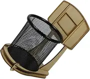 Basketball Stand Mesh Pen Holder Round Base Metal Mesh Pencil Organizer Multi-use Desk Organizer