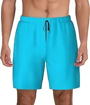 [Sipumia] Mens Solid Swim Trunks with Compression Liner Quick Dry 2 in 1 Board Shorts with Pockets