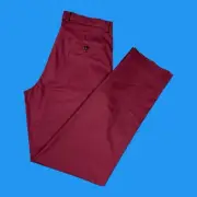 Brooks Brothers Mens Size 34x34 Clark Fit Straight Burgundy Advanced Chino Pants