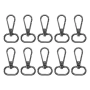 10Pcs Swivel Clasps, 0.8" Oval Ring Lobster Claw Push Gate Snap Hook, Black