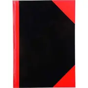 Black And Red Notebook Casebound Ruled Gloss Cover 100 Leaf A7
