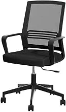 Artiss Ergonomic Office Chair, Mesh Computer Desk Chairs with Tilt Adjustment and Adjustable Seat Height, with Backrest, Mid Back and 360°Swivel Seating Black for Gaming Room Executive Home
