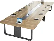 YQMHEZ Conference Table, Rectangular Seminar Table for 6-8 People, Room Boardroom Desk with Wooden Tabletop, Modern Seminar Table for Office Conference Room(240cm)