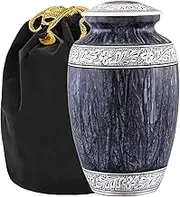 Cremation Urn for Human Ashes – Large Adult ERN for Ashes – Funeral Urn for Men & Women – Memorial ERN for Loved Ones – Burial Urn for Home, Columbarium, or Funeral Service (Grey, Adult)