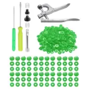 Plastic Snaps Fasteners with Snap Pliers, 200 Set T3 No-Sew Button Kit Green