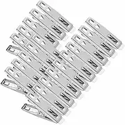 20-320PCS Stainless Steel Clothes Pegs Clips Hanging Pins Laundry Clamps Metal, Windproof Laundry Clips for Outdoor & Indoor Use, Rust-Resistant Silver Clamps for Versatile Hanging