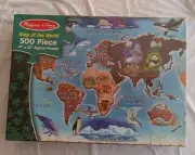 Map Of The World 500pc Jigsaw Puzzle, 19" X 27"; NEW