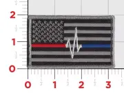 Small Thin Red Line Thin White Line Thin Blue Line Fire Police EMS Flag Patch