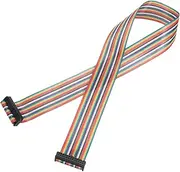 uxcell IDC Rainbow Wire Flat Ribbon Cable 2.54mm Pitch 26 Pin Connection Line FC Dual Female Black Connector for DIY Experiment 2 Ft Length 1 Pcs