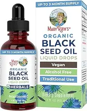 Black Seed Oil Liquid Drops by MaryRuth's | 3 Month Supply | USDA Organic Black Cumin Seed Oil for Immune Support, Heart Health, Hair, and Skin | Sugar Free | Vegan | Non-GMO | Gluten Free | 2 Fl Oz