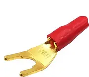 Speaker Spade Plug Connectors, Y Plug Spade Connector for Speaker Wire, Gold Plated Screw Locking Adapter for Speaker Wire, Y Plug Audio Jack Connector, Home Theater, Audio Receiver, Video Receiver