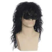 Men Wigs Punk Flaccid Long Curly Wig for Male High Temperature Fiber Rock4840
