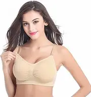 [FFWTPY] Maternity Nursing Bra for Women Wireless Seamless Pumping Bra Sleep Bralette with Removable Spill Prevention Pads for Holding Breast Pumps