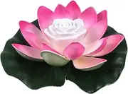 Outdoor Water Feature Lotus Floating Solar Fountain Garden Waterfall Fountain Pool Pond Bird Bath Solar Panel Water Pump Garden Decoration Fountain Supplies(Pink)