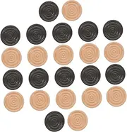 BESPORTBLE 24pcs Wooden Round Threaded Chess Pieces Solid Checkers Accessories for International Checkers Chess Backgammon Games Ergonomic Design for Comfortable Gameplay