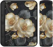 Ink Style Camellia Gold 2 pcs carseat Shoulder Strap Pads, More Comfort Driving, car Accessories Seatbelt Covers for Truck Sedan Van 10x7.7 in funda para cinturón de carro
