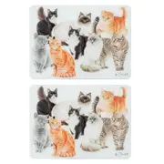 2PK Ashdene Purrrfect Moments Surface Protector Placemat Rectangle 30x40cm White