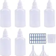 DHAIQC 6 Pcs 50ML Plastic Dropper Bottle, Plastic Empty Squeezable Eye Dropper Bottles Mini Squeeze Eye Liquid Dropper Bottle with Cap (50ml)