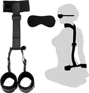 BDSM Adult Sex Toys for Couples Bondage Restraints Set Neck to Wrist - Behind Back Handcuffs Collar with Blindfold Adjustable Bondage Gear & Accessories, Bed SM Games Play Toys Couples Adult Sex Rope