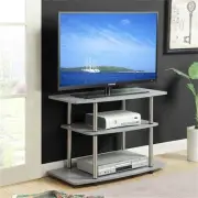 Convenience Concepts Designs2Go 32" Three-Tier TV Stand in Gray Wood Finish