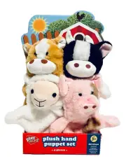 Play Right Plush Hand Puppet Set Of 4 Developmental Learning Toy Age 3+ NEW
