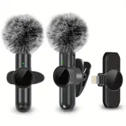 K3 Wireless Lavalier Microphone with Windproof Cover Smart Noise Cancelling Audio Video Recording Mini Mic for iPhone An