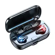 TWS Mini Wireless Bluetooth 5.1 Sports Stereo Headphones With Mic And 2000mAh Charging Case For Listening To Music Running - Black
