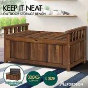 ALFORDSON Outdoor Storage Box Wooden Garden Bench Chest Tool Sheds Charcoal L