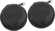 ROMISBABA 2Pcs Portable Round Watch Storage Case Compact Zipper Watch Box for Men Women for Travel Home Use Protects Watches From Scratches
