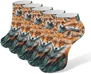 [LPSADGF] Many Foxes Socks Low Cut Ankle Sock Athletic Running Low Cut Socks Thin Soft Ankle Socks Unisex, White, One Size Short, White, One Size Short